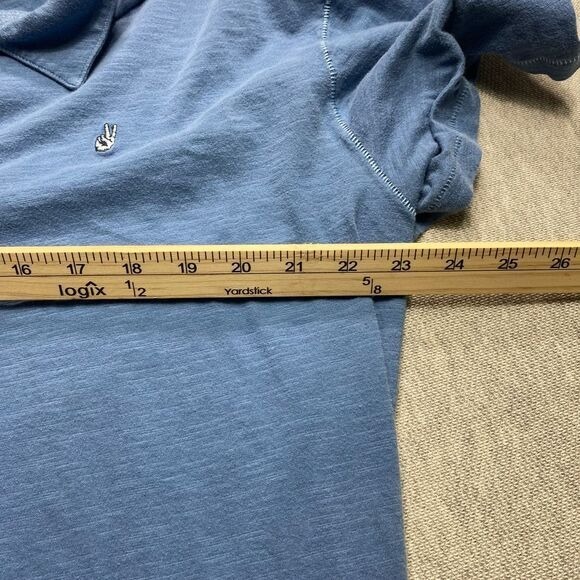 John Varvatos USA Peace Sign Polo Shirt Dri-Fit Cotton Casual Blue XXL - Picture 6 of 8